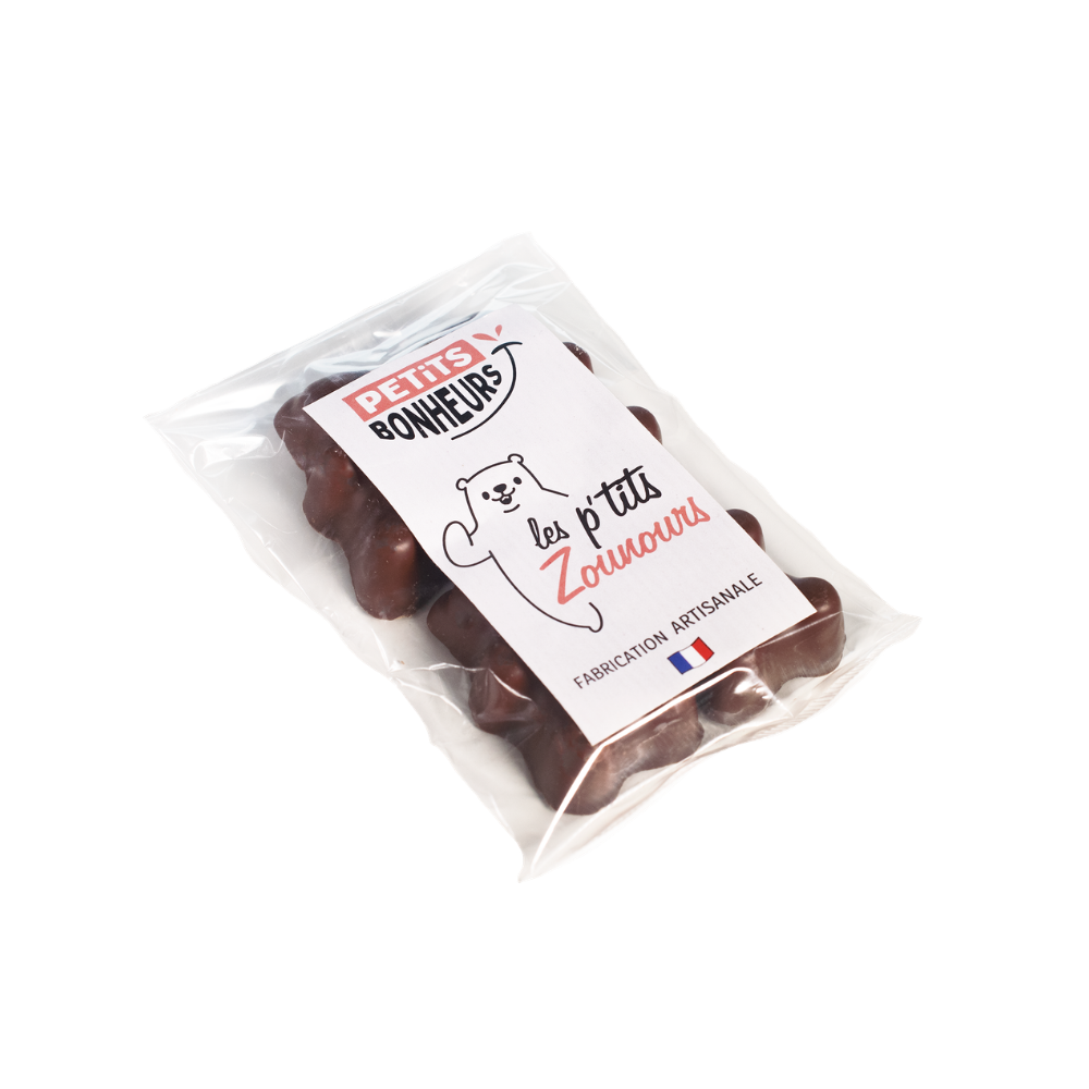 Nounours guimauve chocolat lait et noir (par 4)